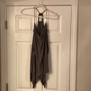 Lascana summer top.Olive green with gold metal straps.Low cut, drapy. Size 8/10